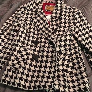 Black and white houndstooth coat